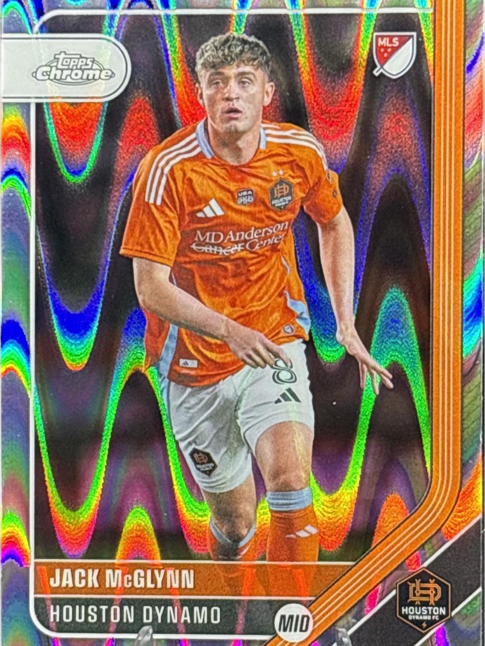 Topps Chrome Houston Dynamo Jack McGlynn Soccer Trading Card Refractor